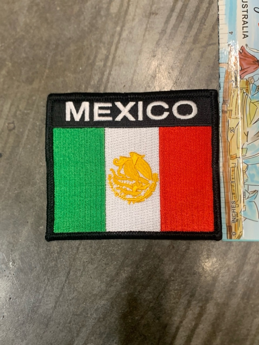 Mexico Flag Patch in Green White Red with Gold Emblem